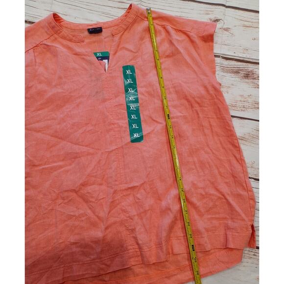 Splendid XL Linen Viscose Blend V Neck Top - Picture 6 of 7